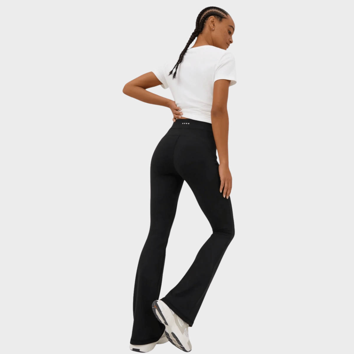 Ladies Black Flared Gym Trouser from You Know Who's