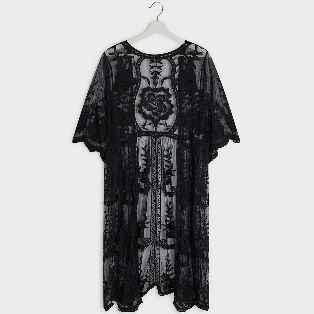 Ladies Black Flower Lace Cardigan from You Know Who's
