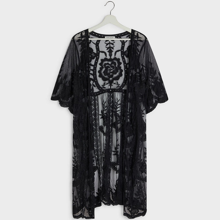 Ladies Black Flower Lace Cardigan from You Know Who's
