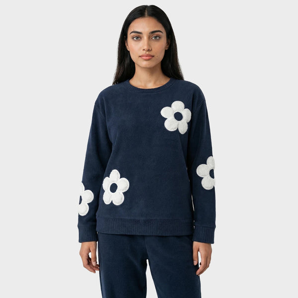 Ladies Black Flower Loungewear Set from You Know Who's