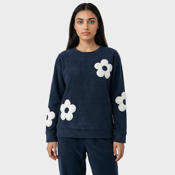 Ladies Black Flower Loungewear Set from You Know Who's