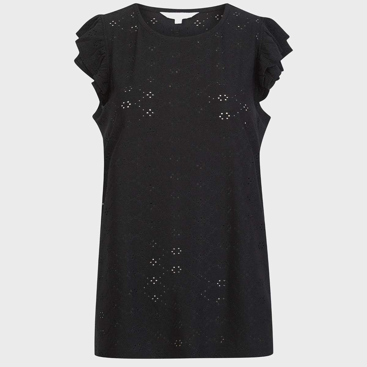 Ladies Black Flower Ruffle Sleeve Top from You Know Who's