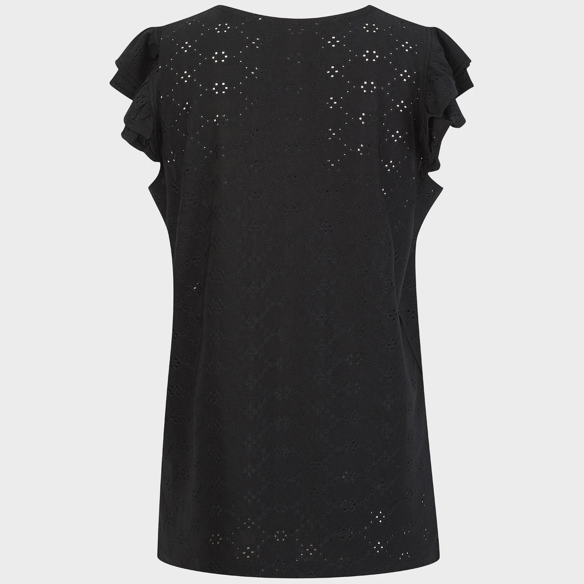 Ladies Black Flower Ruffle Sleeve Top from You Know Who's