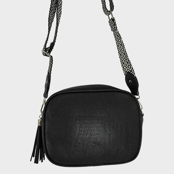 Ladies Black Geo Strap Bag from You Know Who's