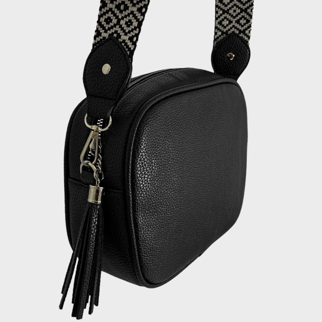 Ladies Black Geo Strap Bag from You Know Who's