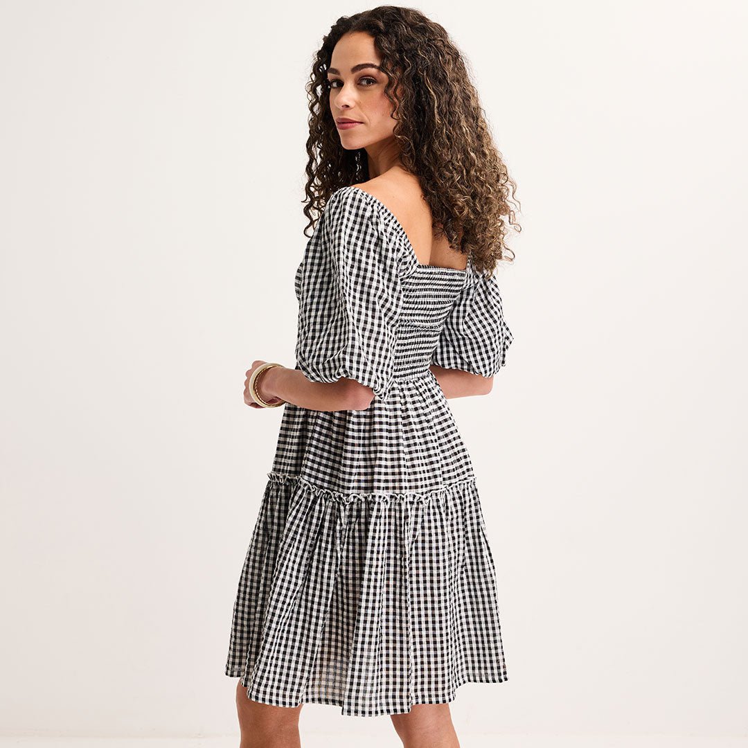 Ladies Black Gingham Dress – You Know Who's