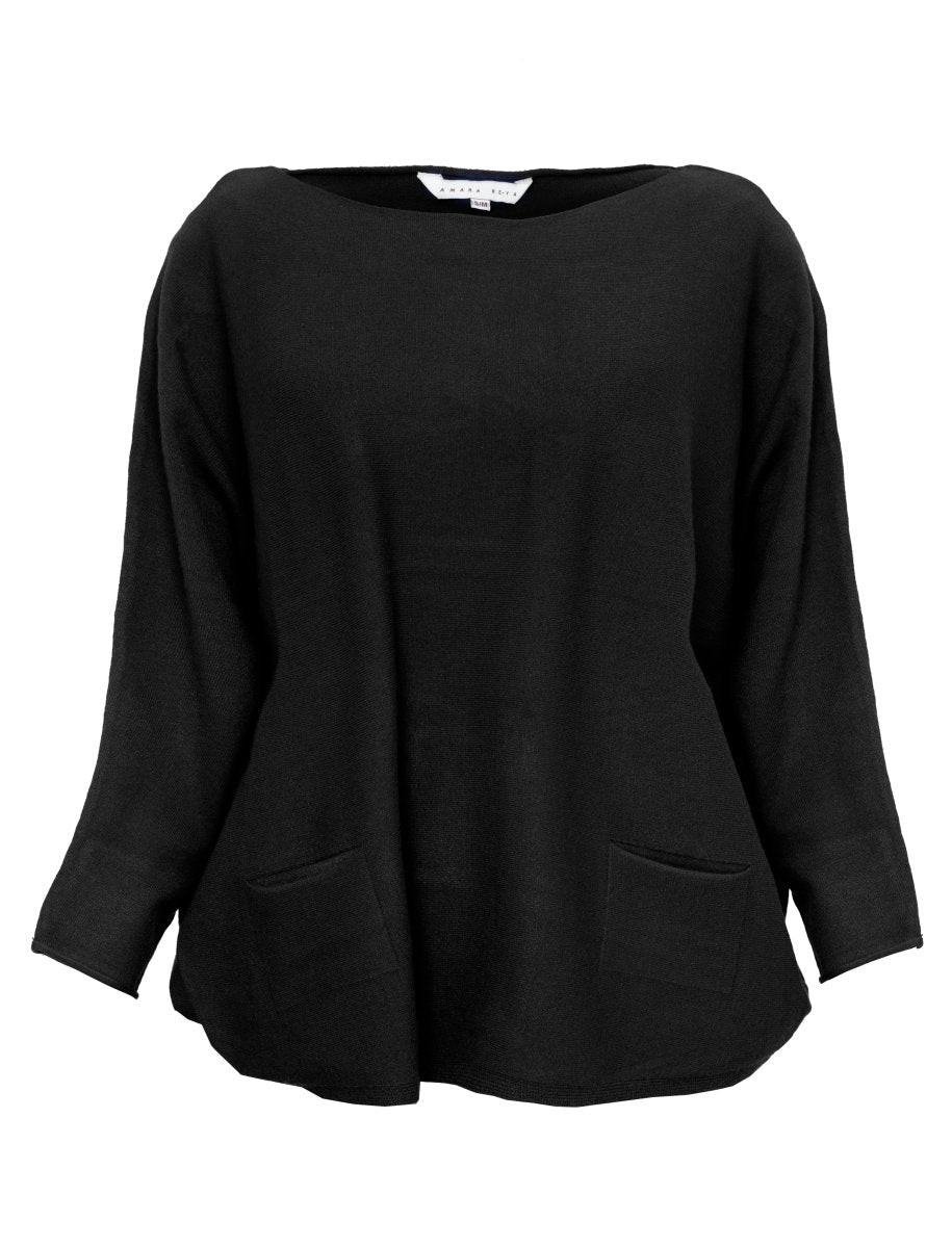 Ladies Black Knitted Batwing Jumper from You Know Who's