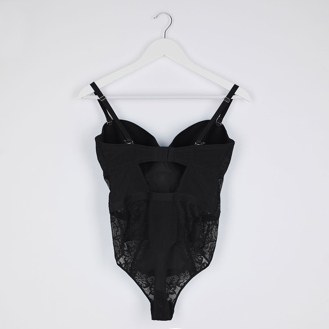 Ladies Black Lace Bodysuit from You Know Who's