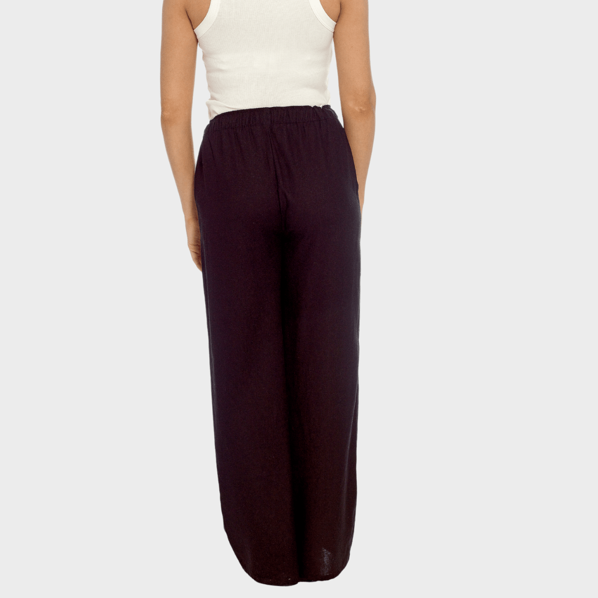 Ladies Black Linen Blend Wide Leg Trouser from You Know Who's