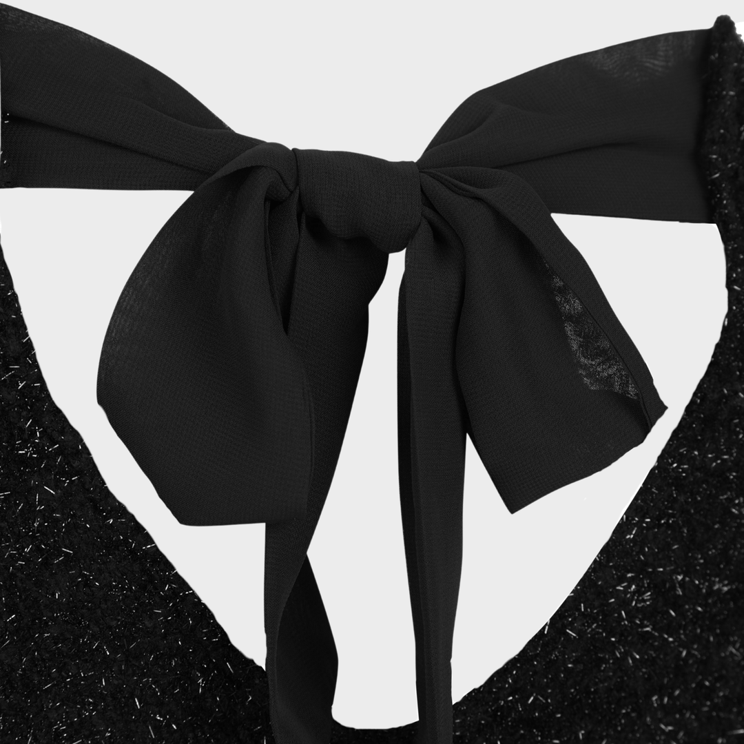 Ladies Black Lurex Bow Tie Jumper from You Know Who's