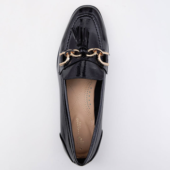 Ladies Black Patent Tassel Loafer from You Know Who's