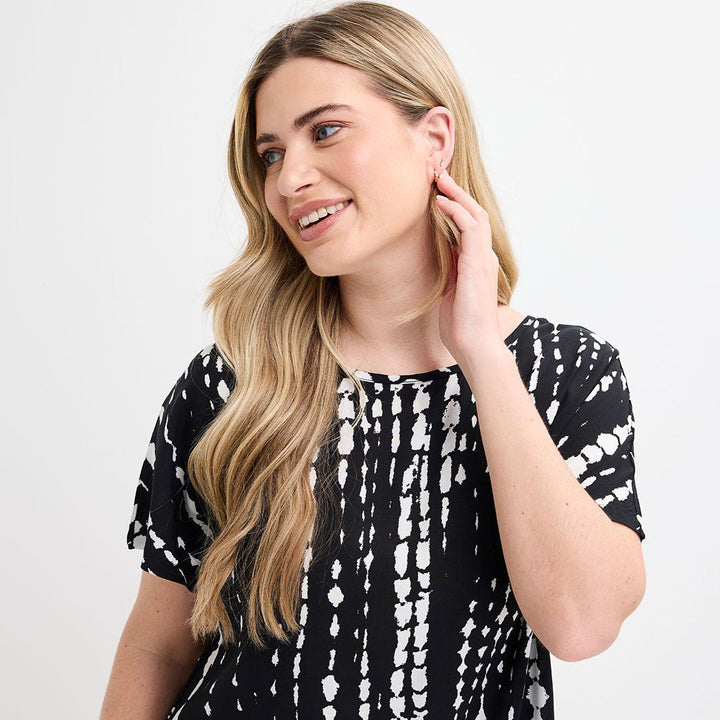 Ladies Black Print Printed Viscose Top from You Know Who's