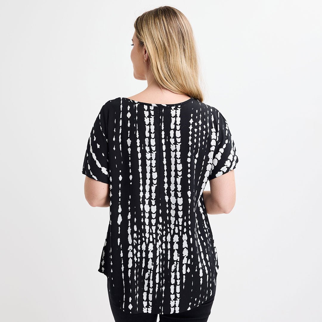 Ladies Black Print Printed Viscose Top from You Know Who's