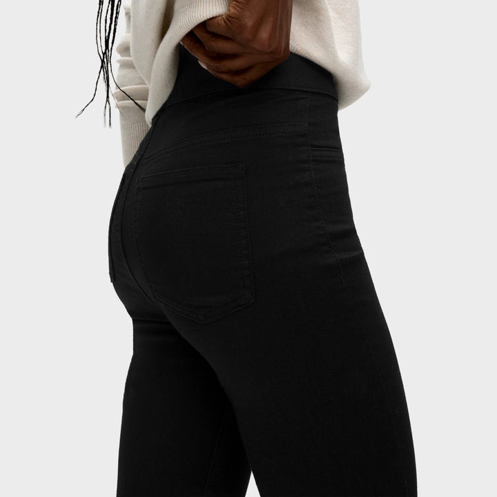 Ladies Black Pull On High Waisted Jegging from You Know Who's