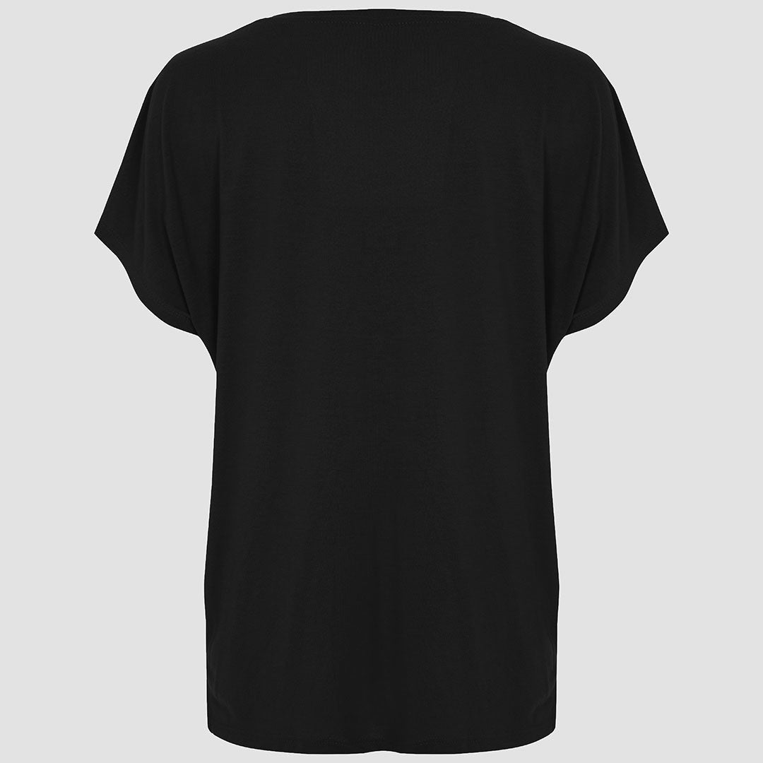 Ladies Black Relaxed Fit T-Shirt from You Know Who's