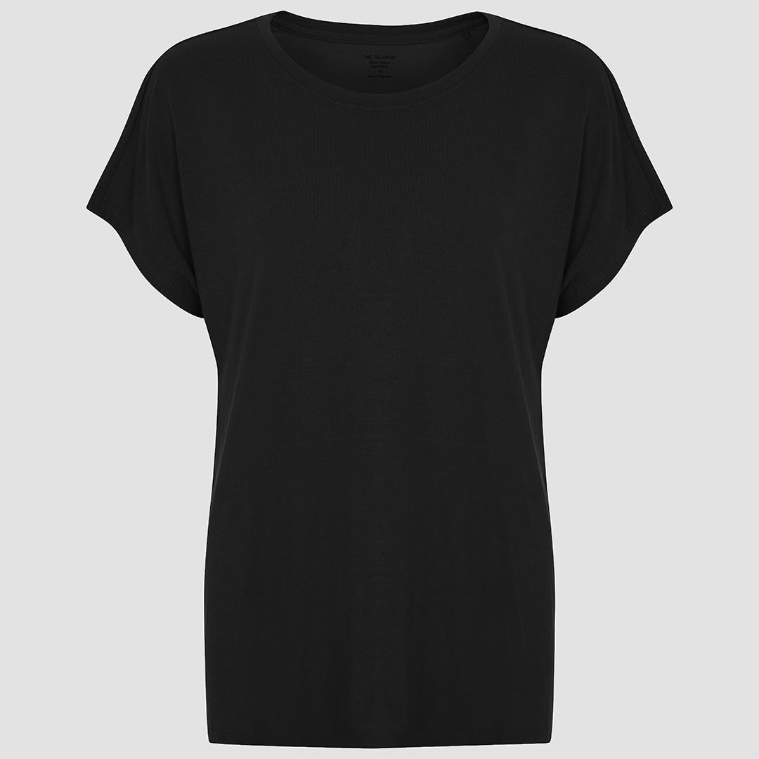 Ladies Black Relaxed Fit T-Shirt from You Know Who's