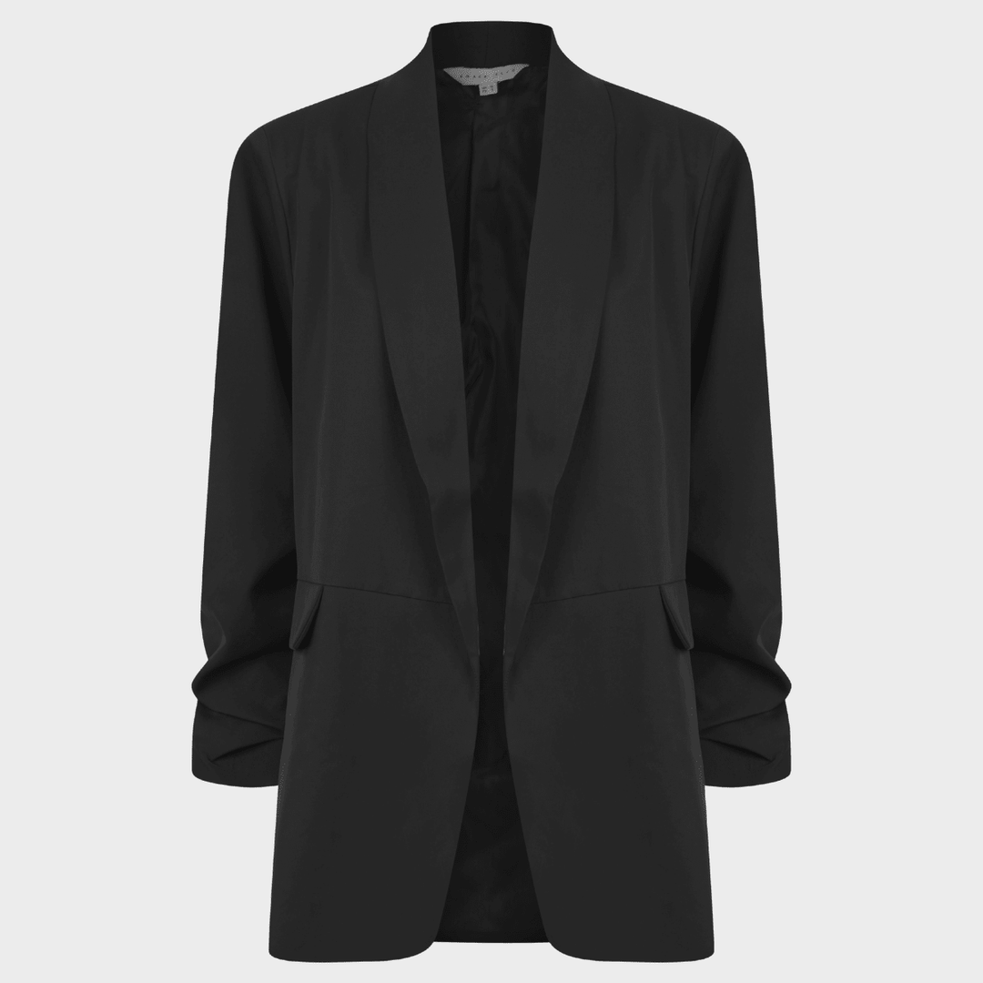 Ladies Black Ruched Sleeve Blazer from You Know Who's