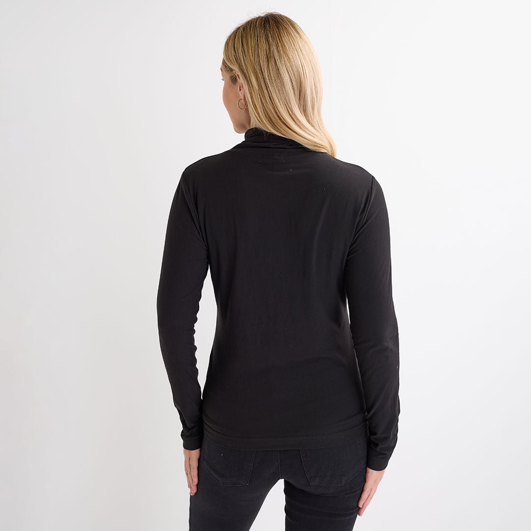 Ladies Black Soft Touch Roll Neck from You Know Who's