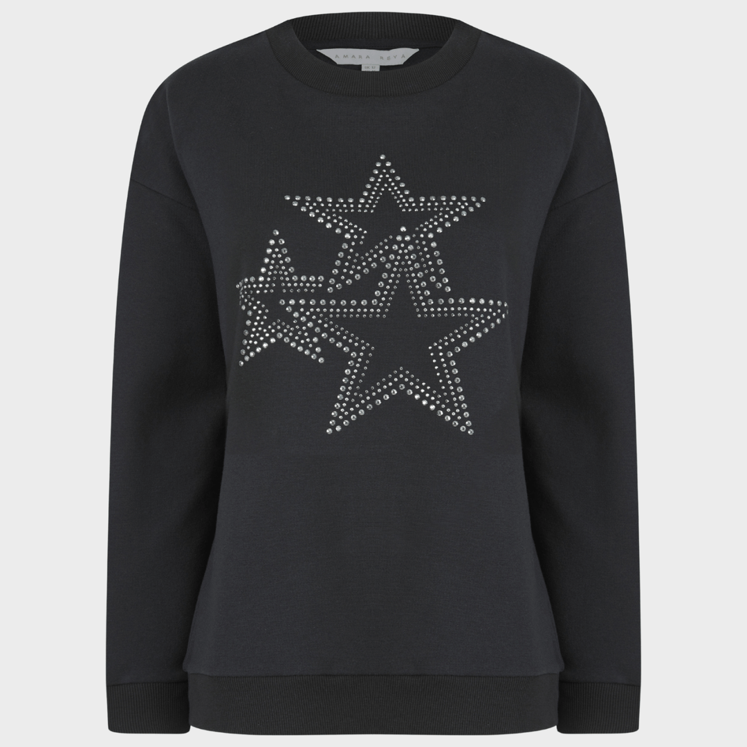 Ladies Black Star Embellishment Sweater from You Know Who's