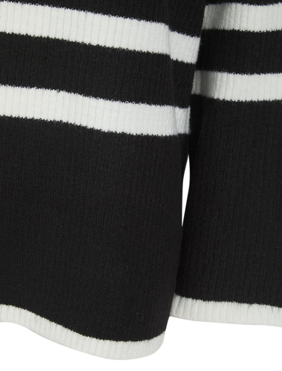 Ladies Black Stripe Roll Neck Jumper from You Know Who's