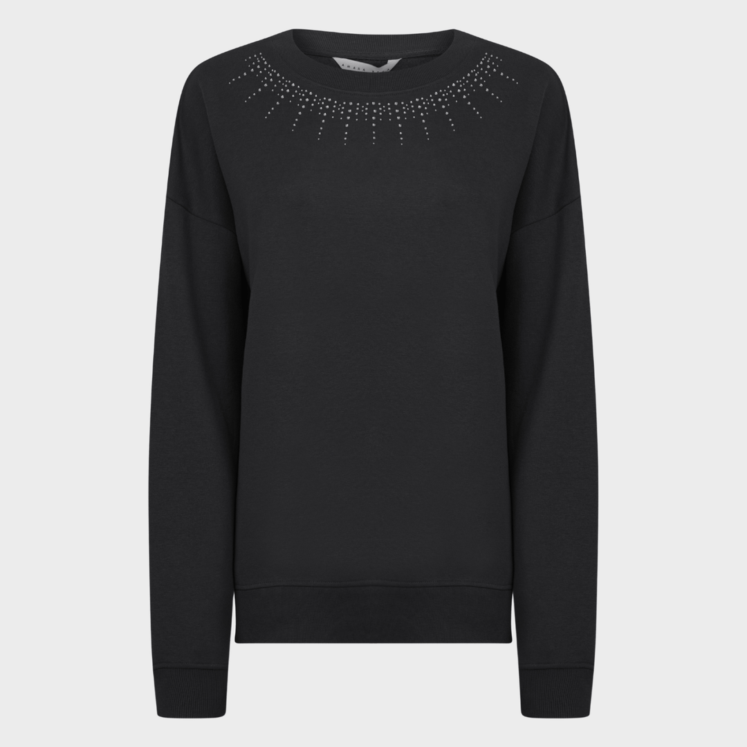 Ladies Black Stud Neckline Sweater from You Know Who's