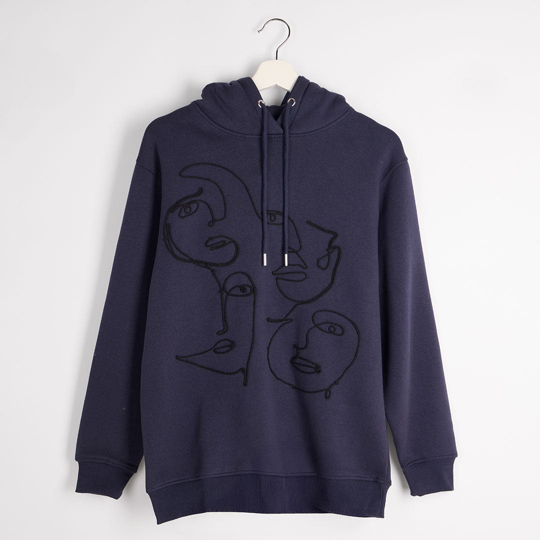 Ladies Black Thread Face Hoodie from You Know Who's