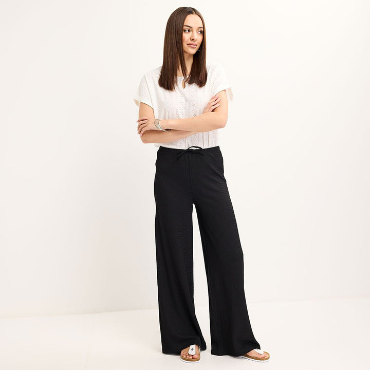 Ladies Black Tie Waist Trouser from You Know Who's
