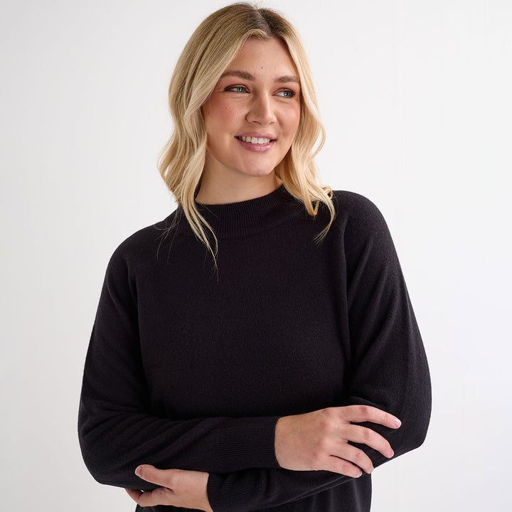Ladies Black Turtle Cashlike Jumper from You Know Who's