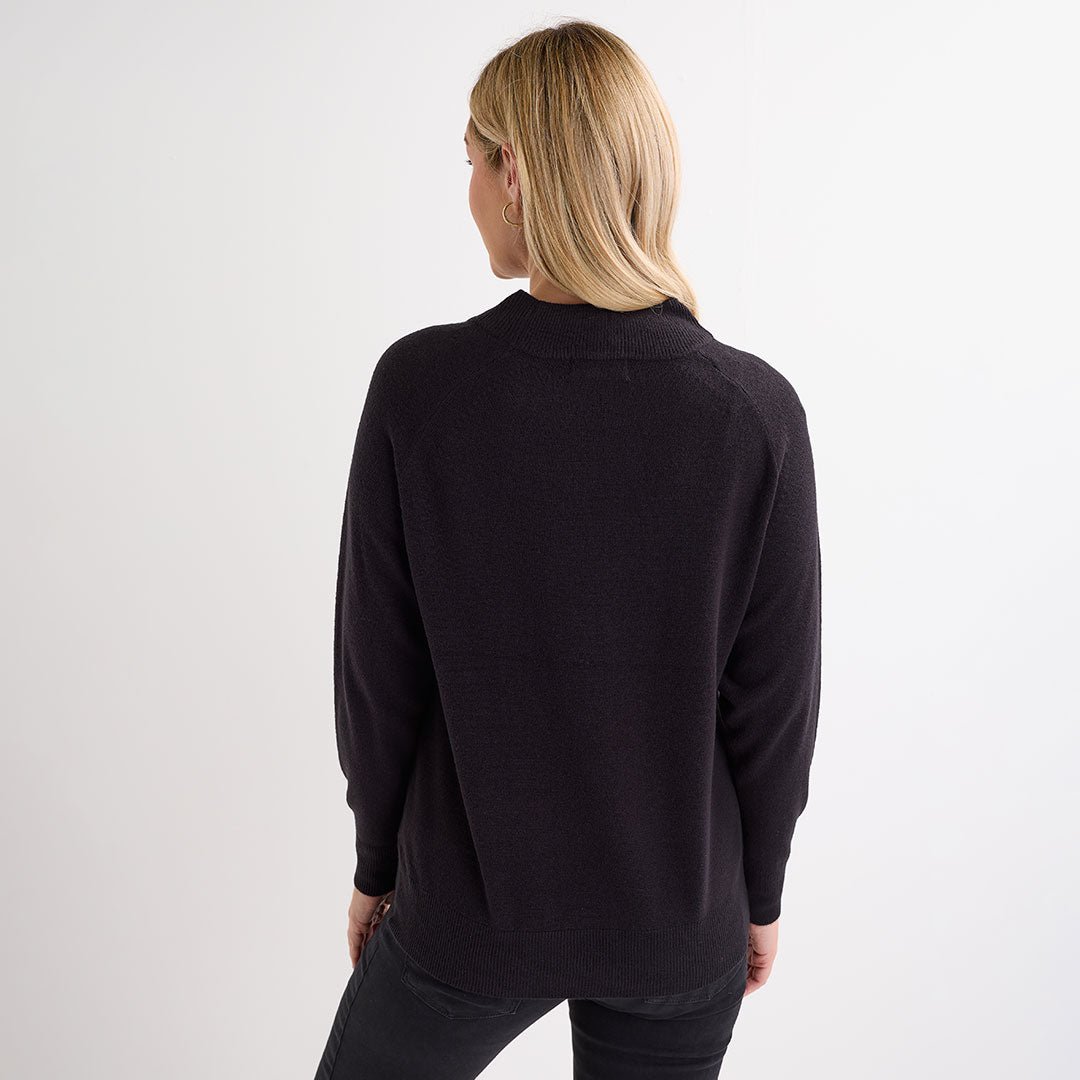 Ladies Black Turtle Cashlike Jumper from You Know Who's