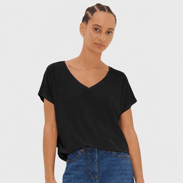 Ladies Black V Neck T-shirt from You Know Who's