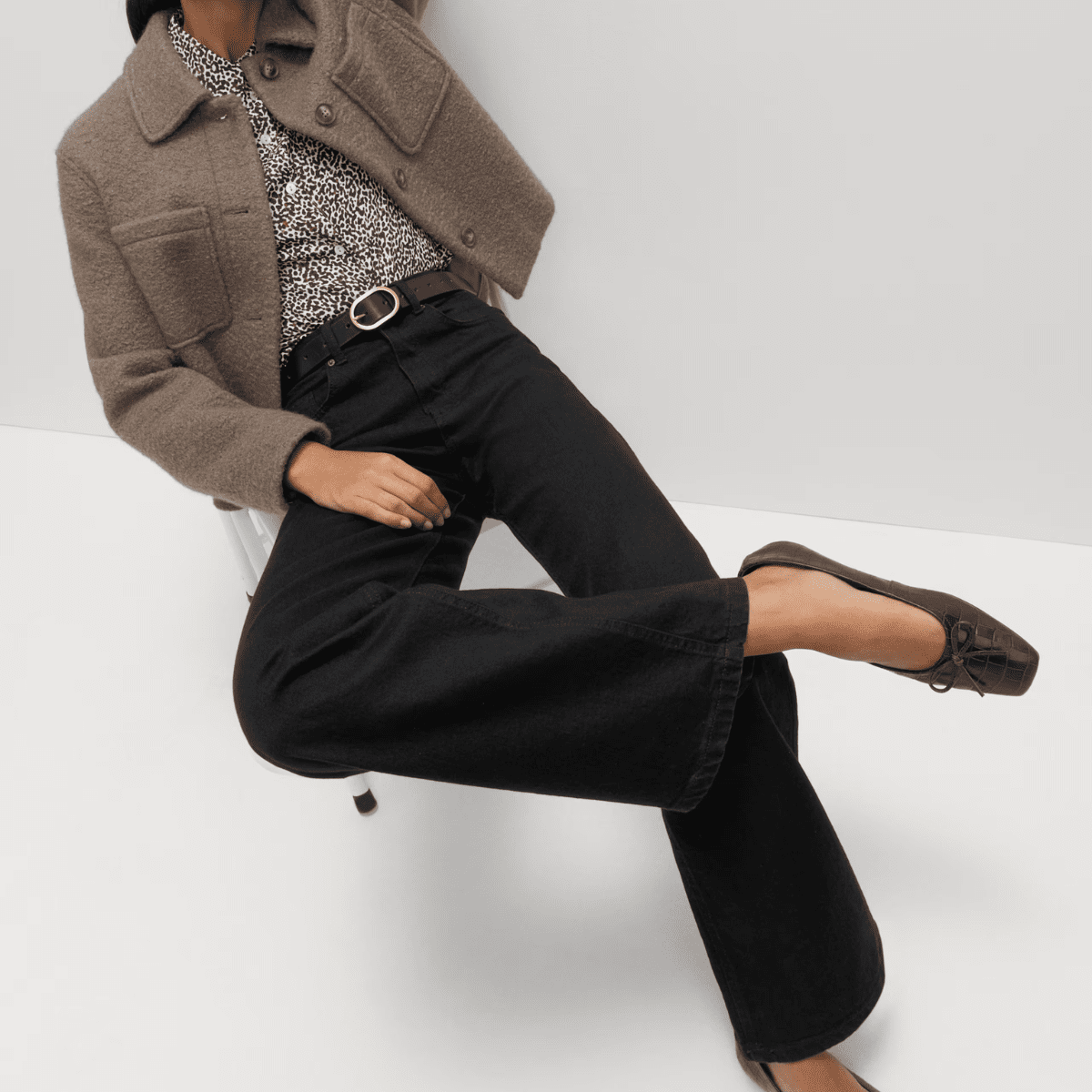 Ladies Black Wide Leg Jeans from You Know Who's