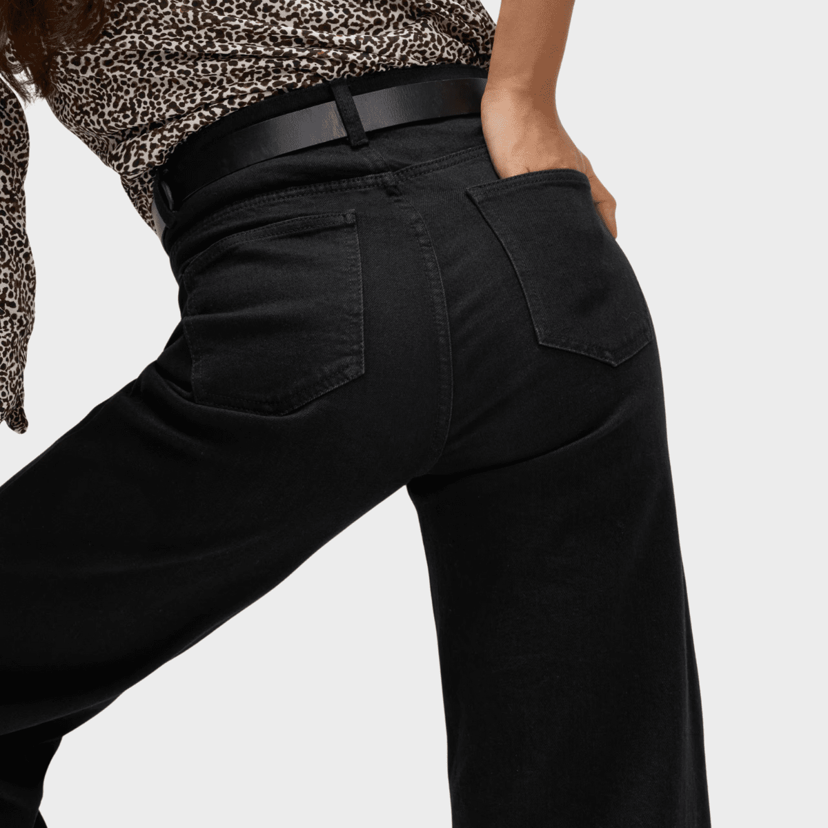 Ladies Black Wide Leg Jeans from You Know Who's