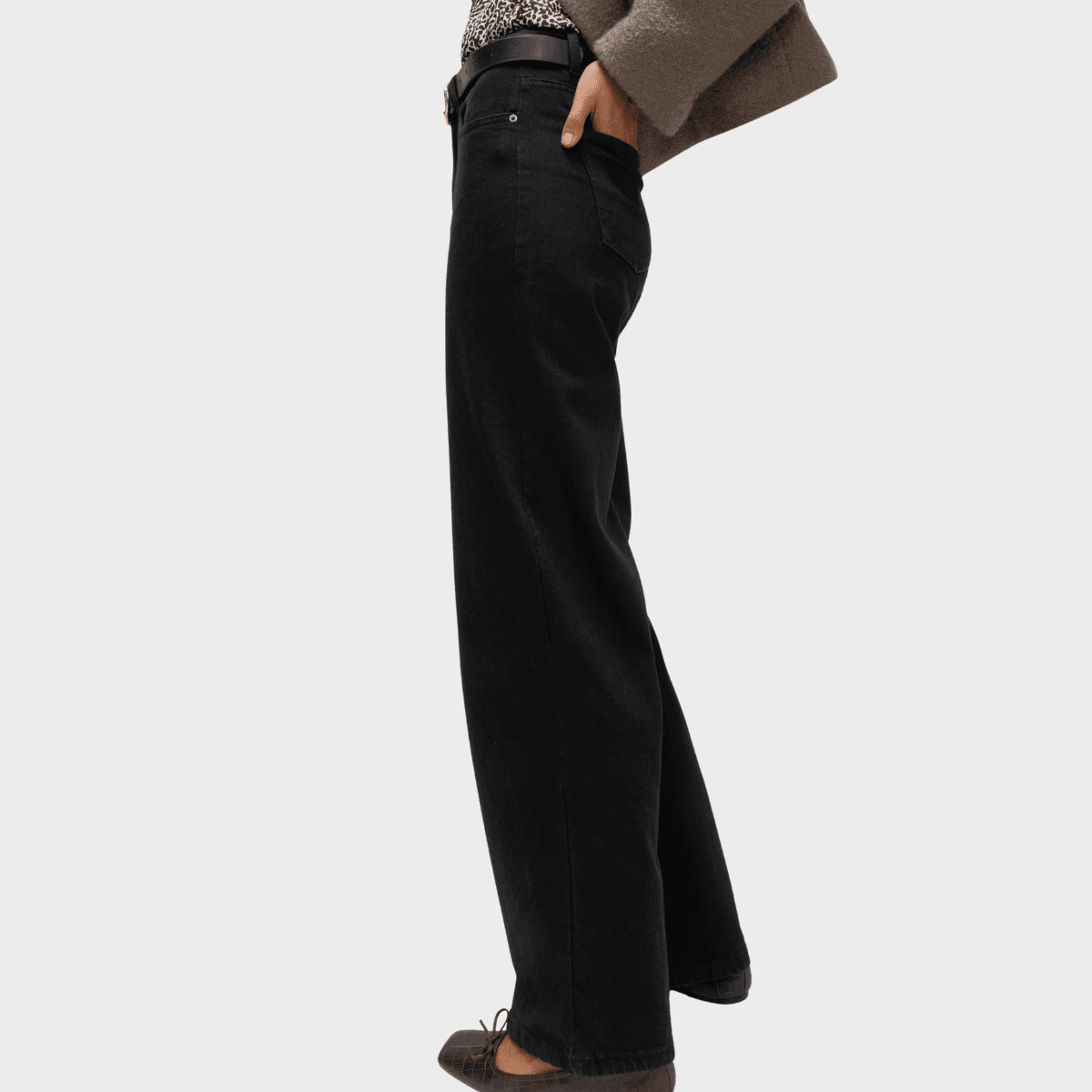 Ladies Black Wide Leg Jeans from You Know Who's