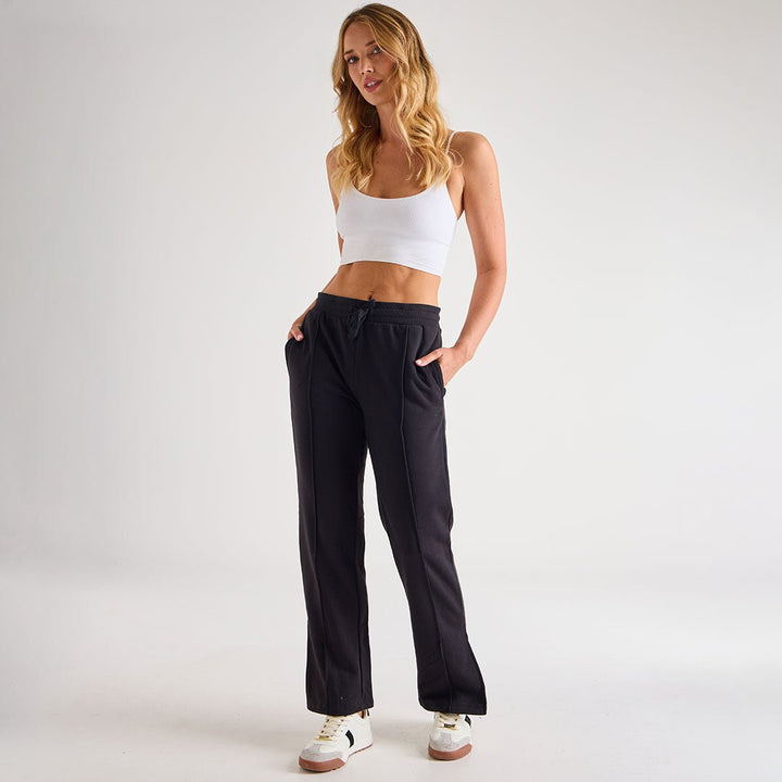 Ladies Black Wide Leg Jogger from You Know Who's