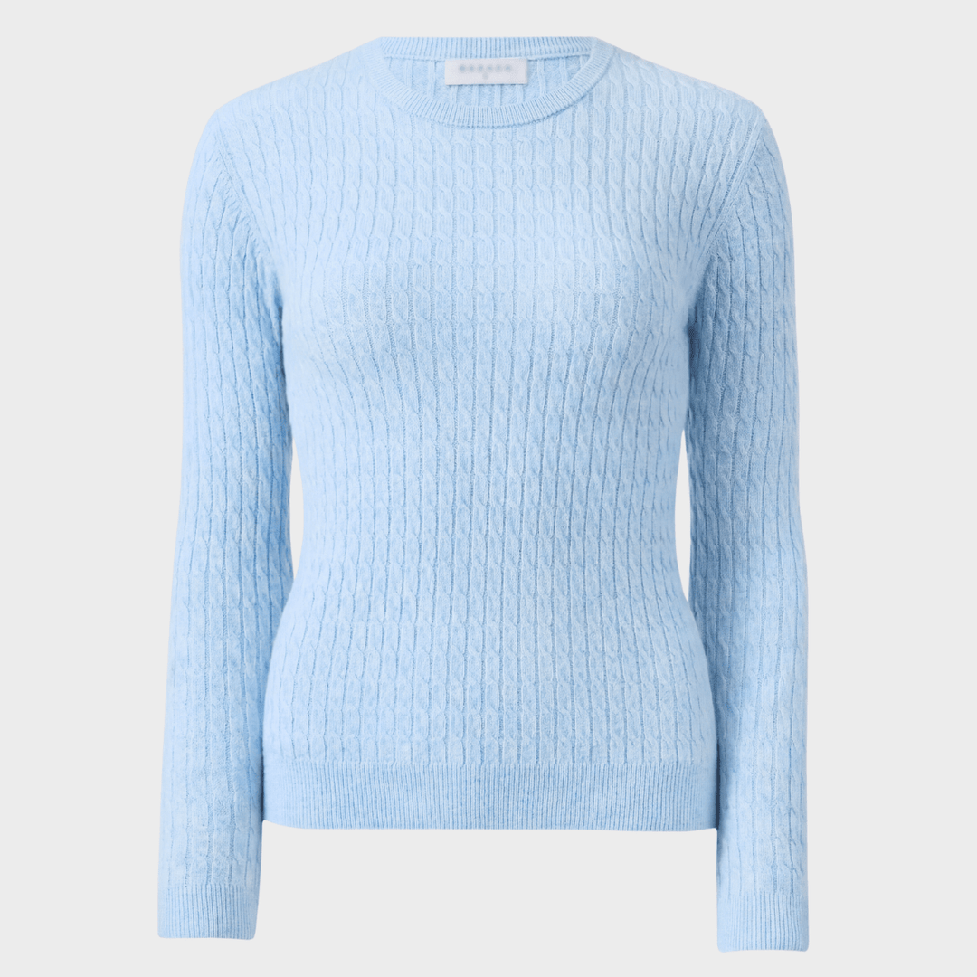 Ladies Blue Baby Cable Knit Jumper from You Know Who's