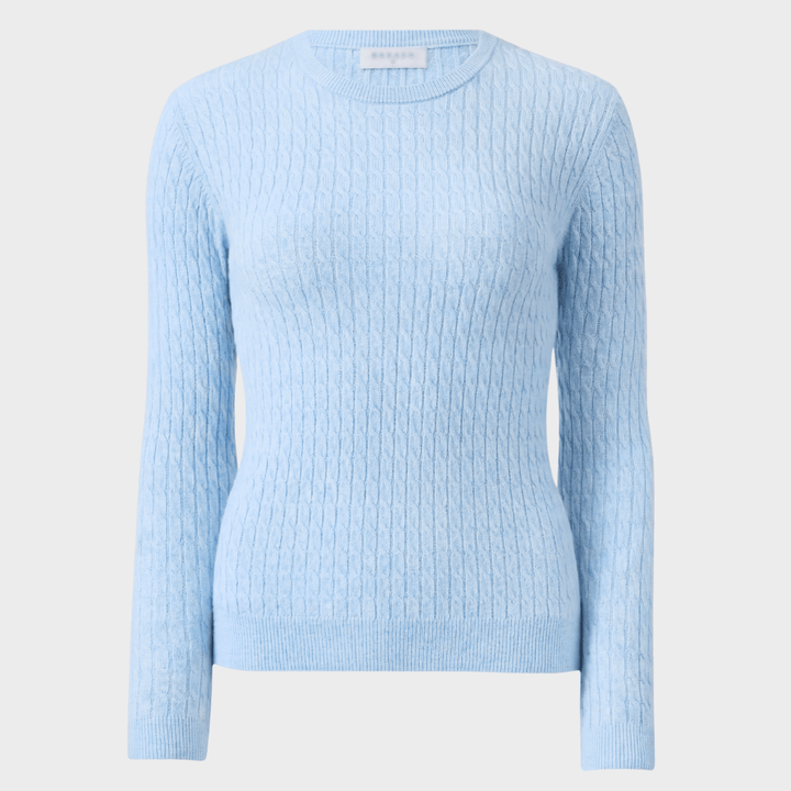 Ladies Blue Baby Cable Knit Jumper from You Know Who's
