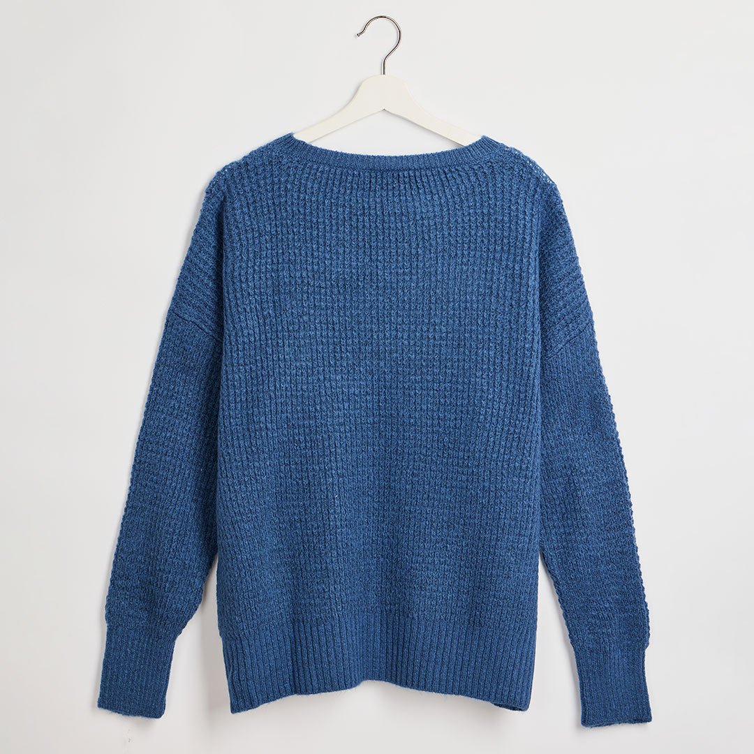 Ladies Blue Cable Knit Crew Jumper from You Know Who's