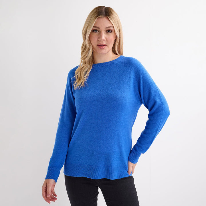 Ladies Blue Crew Cashlike Jumper from You Know Who's