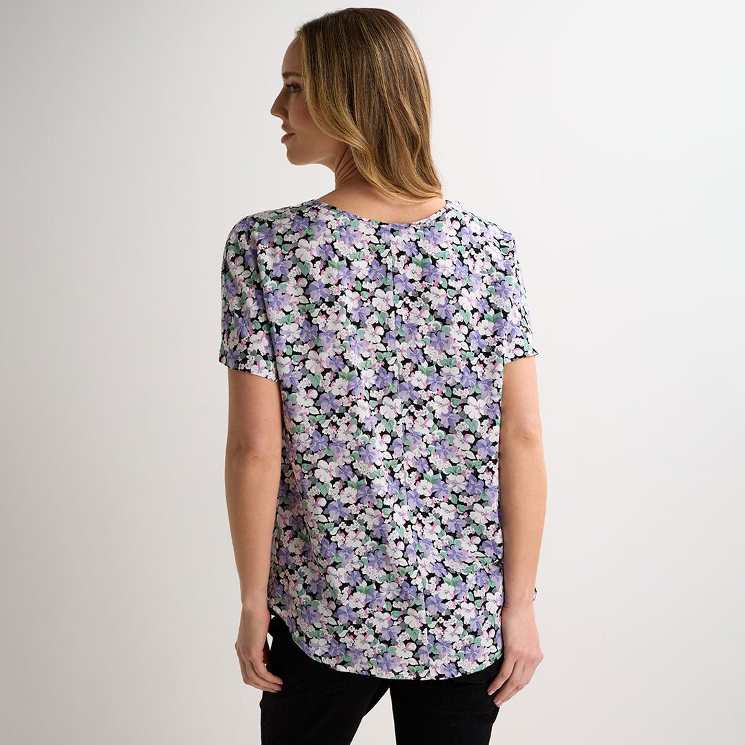 Ladies Blue Floral Printed Viscose Top from You Know Who's