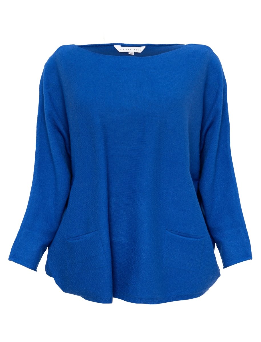 Ladies Blue Knitted Batwing Jumper from You Know Who's