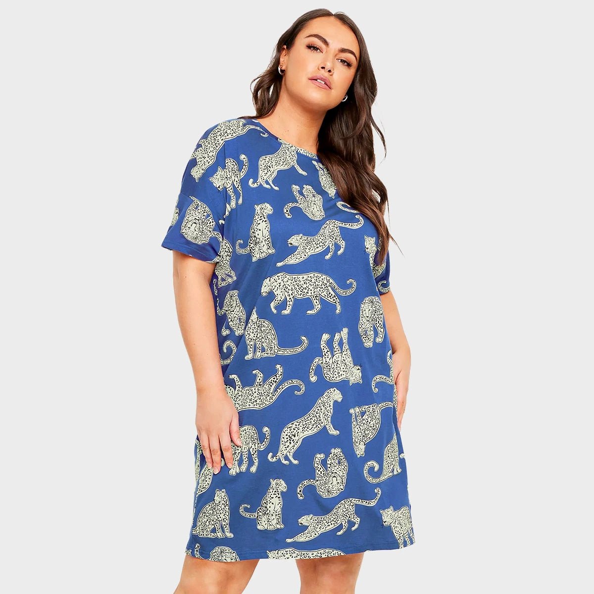 Ladies Blue Leopard Curve Nightie from You Know Who's