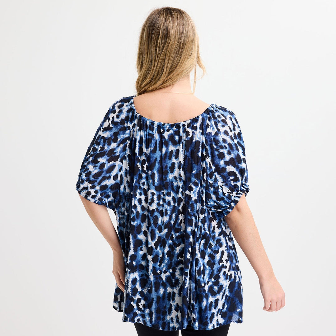Ladies Blue Leopard Top from You Know Who's