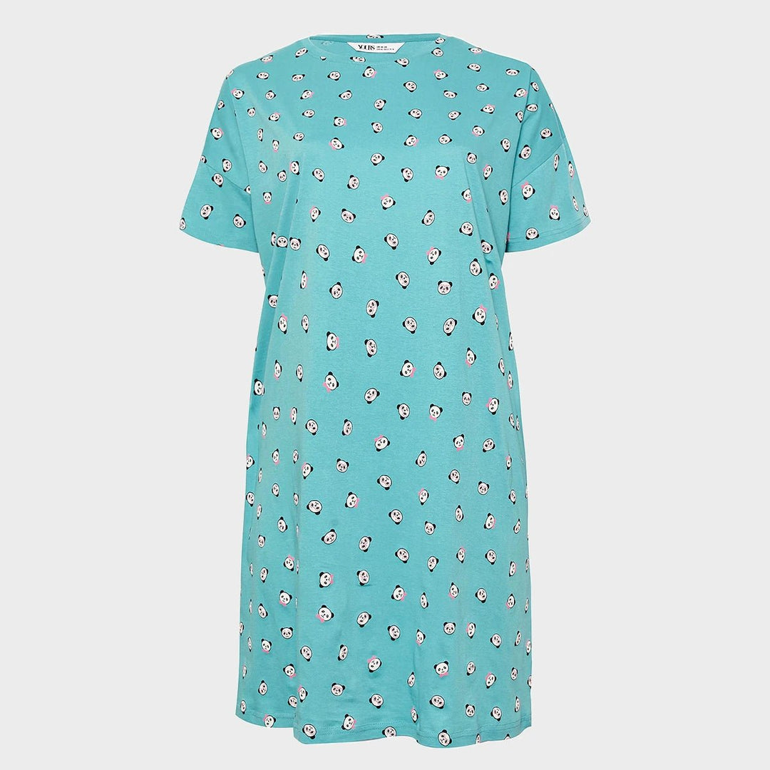 Ladies Blue Panda Curve Nightie from You Know Who's