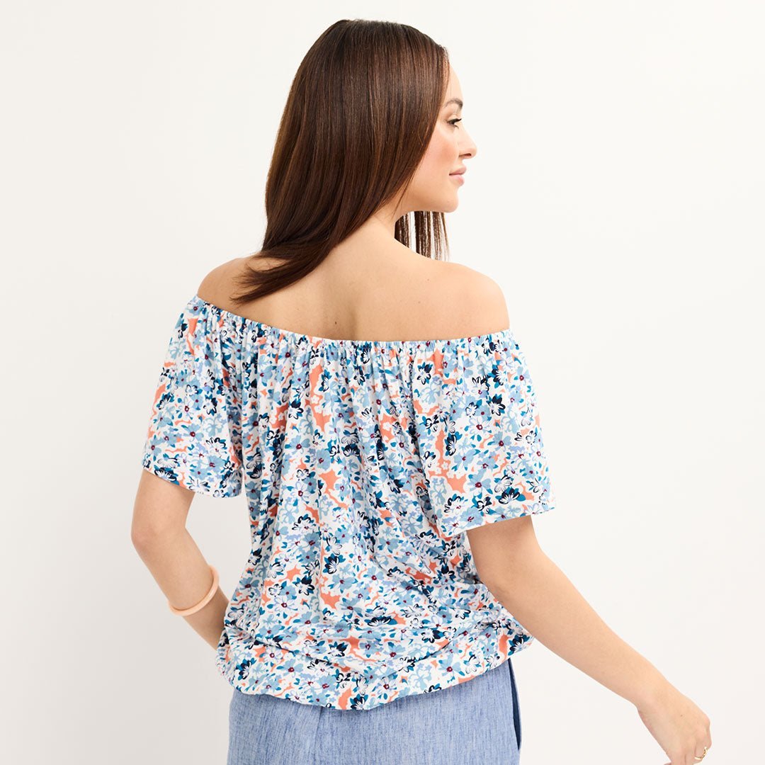 Ladies Blue Printed Gypsy Top from You Know Who's