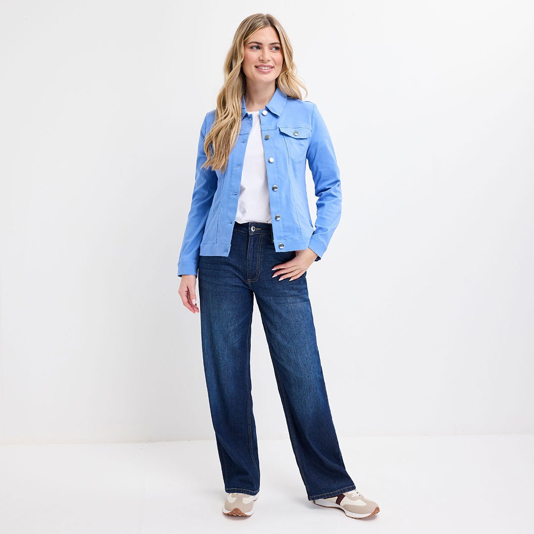 Ladies Blue Stretch Denim Jacket from You Know Who's