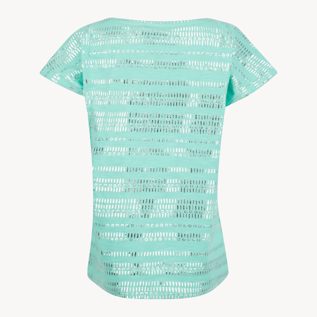 Ladies Blue Stripe Foil Print T-shirt from You Know Who's