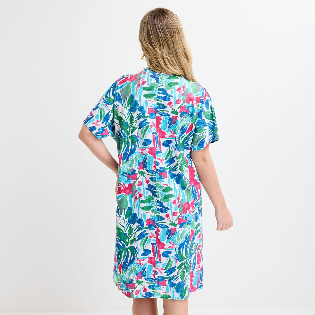 Ladies Blue Tropical Printed Dress from You Know Who's