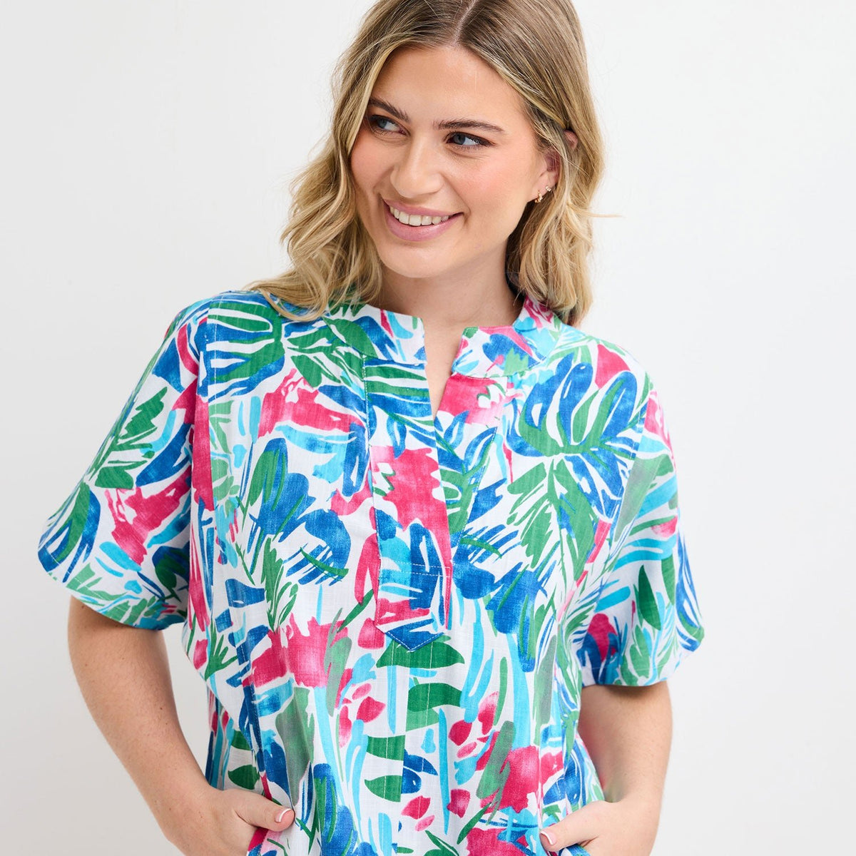 Ladies Blue Tropical Printed Dress from You Know Who's