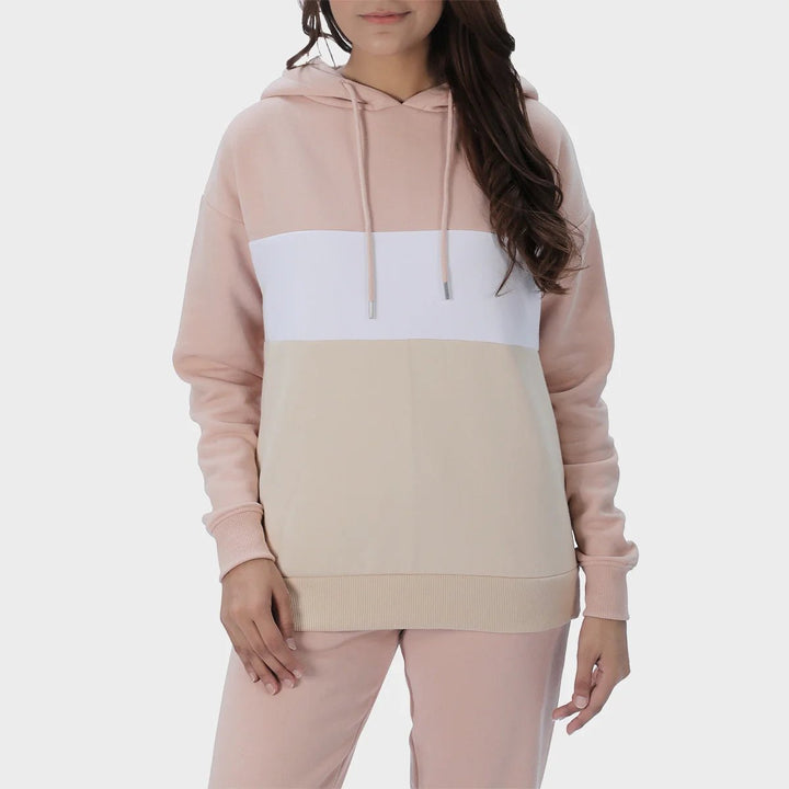 Ladies Blush Colourblock Hoodie from You Know Who's