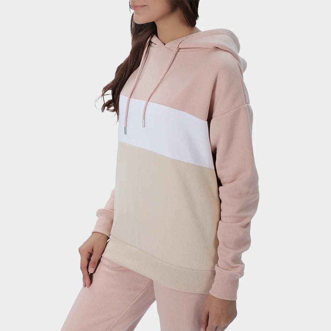 Ladies Blush Colourblock Hoodie from You Know Who's